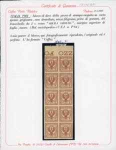 1902 - 2 cent. Floreale, prova su ... 