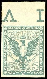 1901 - 5 cent. Floreale, non dentellato ... 