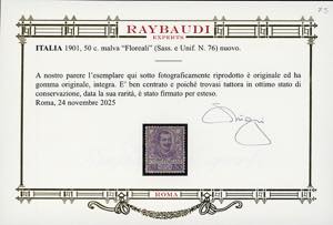 1901 - 50 cent. Floreale (76), ben ... 