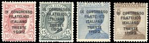 1922 - Congresso Filatelico, serie completa ... 