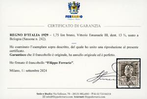 1929 - 1,75 lire bruno Vittorio ... 