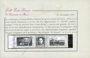 1933 - 5,25 + 44,75 lire Trittico ... 