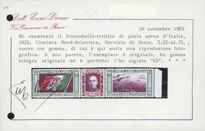 1933 - 5,25 + 44,75 lire Trittico ... 