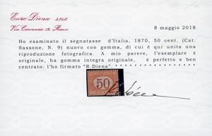 1870 - 50 cent. ocra e carminio ... 