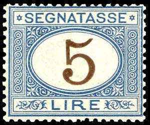 1874 - 5 lire azzurro e bruno (13), buona ... 