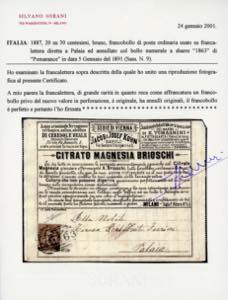 FRANCALETTERE 1891 - 20 cent. su ... 