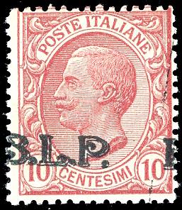 1923 - 10 cent. rosa, soprastampa BLP del ... 