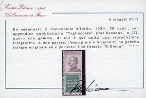 1924 - 50 cent. Tagliacozzo (17), ... 