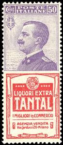 1924 - 50 cent. Tantal (18), nuovo, gomma ... 