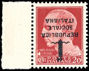 1944 - 20 cent. carminio, soprastampa ... 