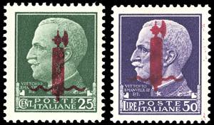 1944 - 25 cent. e 50 lire, soprastampa ... 