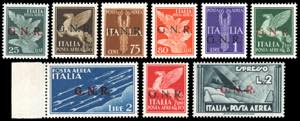 POSTA AEREA 1944 - Soprastampati G.N.R. di ... 
