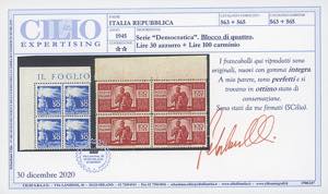 1945 - 30 e 100 lire Democratica ... 