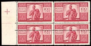 1946 - 100 lire Democratica, I lastra, dent. ... 