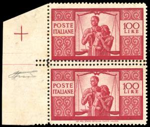 1946 - 100 lire Democratica, I lastra, dent. ... 