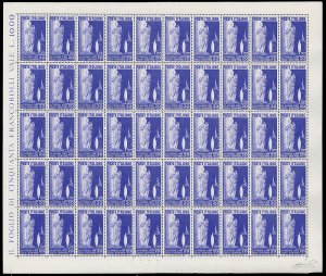 1951 - 20 lire Arte Tessile (659), foglio ... 