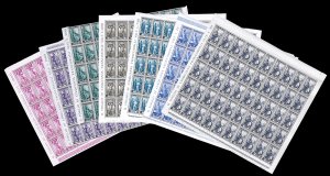 1955/57 - Lavoro, filigrana stelle, serie ... 