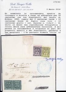 1852 - 5 cent. verde, coppia ... 