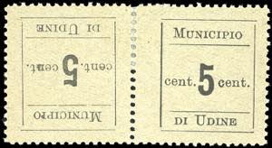 UDINE 1918 - 5 cent., coppia orizzontale ... 