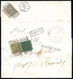 1854 - 5 cent. verde, punto dopo le cifre, ... 