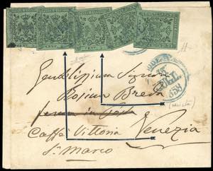 1858 - 5 cent. verde, con punto dopo la ... 