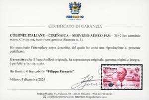 SERVIZIO AEREO 1934 - 25 + 2 lire ... 