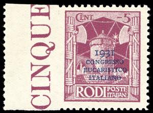 1931 - 5 cent. soprastampato Congresso ... 
