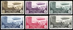 POSTA AEREA 1933 - Zeppelin, serie completa ... 