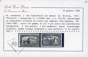 1927 - 1,25 lire + 60 cent. e 5 ... 