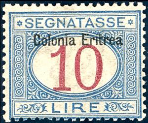 SEGNATASSE 1903 - 10 lire, soprastampato in ... 
