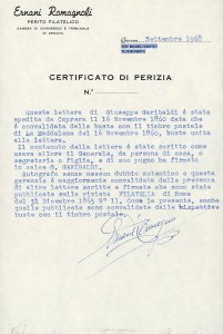1860 - Lettera datata Caprera ... 