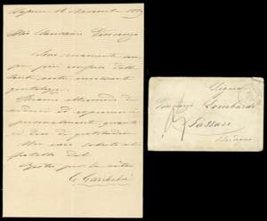 1860 - Lettera datata Caprera 16/11/1869 con ... 