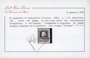 1929 - 1,75 lire bruno Vittorio ... 