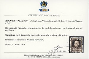 1929 - 1,75 lire bruno Vittorio ... 