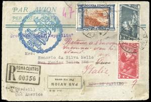 1933 - 12 lire Zeppelin, con complementari ... 