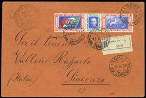 1933 - 5,25 + 19,25 lire Trittico I-NAPO ... 