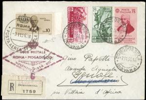 1934 - 10 lire volo Roma-Mogadiscio, bordo ... 