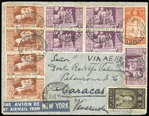 1938 - 25 cent., blocco di quattro e ... 