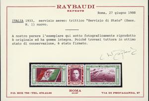 1933 - 5,25 + 44,75 lire Trittico ... 