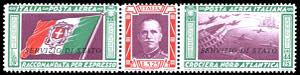 1933 - 5,25 + 44,75 lire Trittico Servizio ... 
