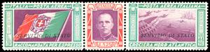 1933 - 5,25 + 44,75 lire Trittico Servizio ... 