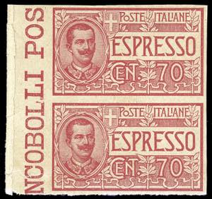 1925 - 70 cent. (11), prova di macchina nel ... 