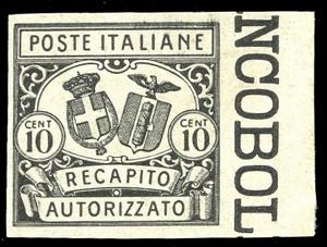 1928 - 10 cent. (1), prova di macchina in ... 