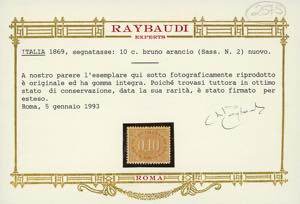 1869 - 10 cent. bruno arancio (2), ... 