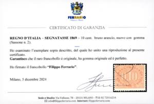 1869 - 10 cent. bruno arancio (2), ... 