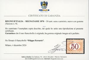 1870 - 50 cent. ocra e carminio ... 
