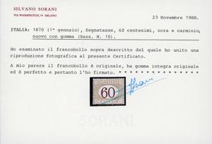 1870 - 60 cent. ocra e carminio ... 