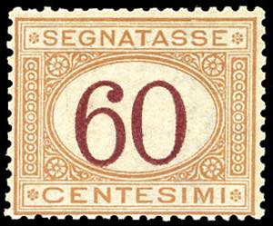 1870 - 60 cent. ocra e carminio (10), nuovo, ... 