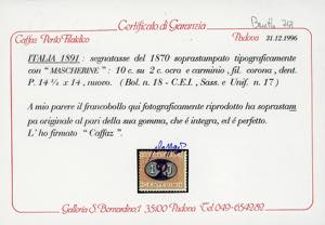 1890/91 - Mascherine, serie ... 