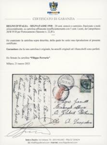 1918 - 20 cent. arancio e carminio ... 